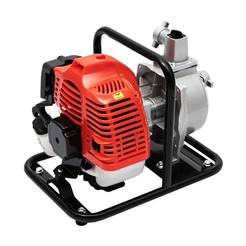 Benzin-Wasserpumpe, 2-Takt 1250W/6500rpm Gartenpumpe, Hochdruckpumpe Angetrieben Durchfluss von 8-10 m³/h Förderhöhe 20M von NIGORIY