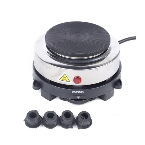 Einzelkochplatte Elektrisch 500W Kochplatte 1er 9.6cm Heizgefäßes Herdplatte 1 Kochfeld Heizplatte 6 Temperatureinstellung für Tee Kaffee Küche Single Heizplatte von NIGORIY