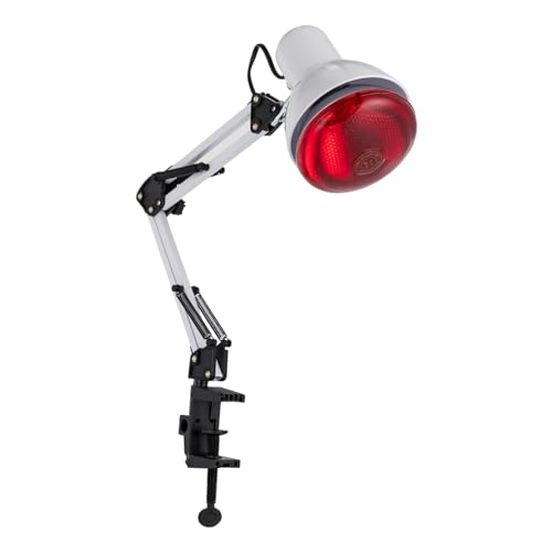 NIGORIY Infrarotlampe Wärmelampe, 150W Rotlichtlampe, 360° Zusammenklappbares Infrarotstrahler mit Clips waermelampe Infrarotlichttherapie von NIGORIY