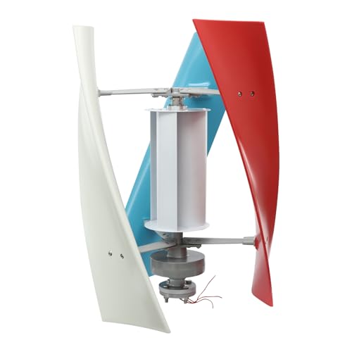 Windkraftanlagen 100W Vertikaler Windgenerator 4 Lüfterblätter Wind Turbine Generator 35m/s Windkraftanlage Generator Kit 53cm Raddurchmesser mit IP67 (12V) von NIGORIY