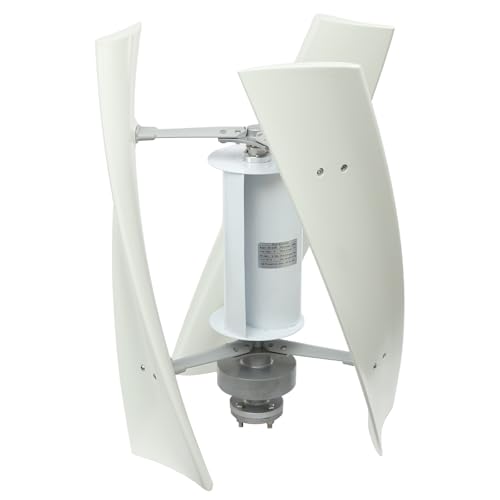 Windkraftanlagen 100W Vertikaler Windgenerator 4 Lüfterblätter Wind Turbine Generator 35m/s Windkraftanlage Generator Kit mit IP67 Kupferdraht-Permanentmagnet-Schwebebahngenerator (12V) von NIGORIY