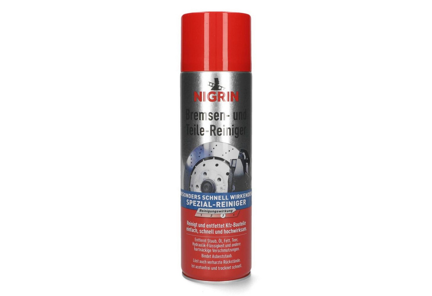 NIGRIN Bremsen-Reiniger Spray 500ml Teile-Reiniger Bremsenreiniger (1-St. Entfettet Motor Auto KFZ-Bauteile Bremsen Spezial-Reiniger Kupplung) von NIGRIN