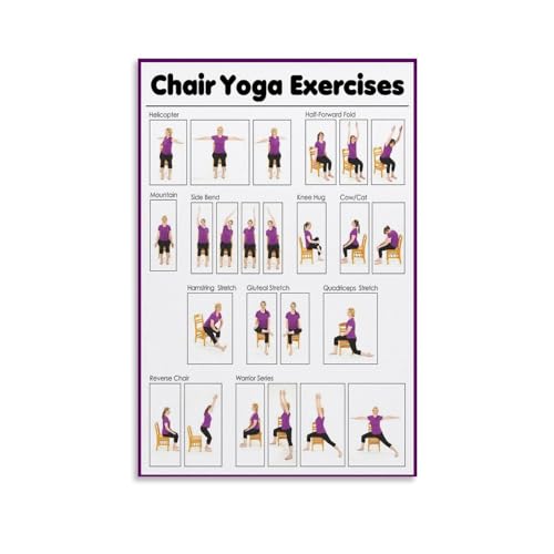 NIHAPUDW Leinwandbild mit Stuhl, Yoga-Übungen, Poster für Senioren und Zimmer, ästhetisch, 40,6 x 61 cm NIHAPUDW Leinwandbild mit Stuhl, Yoga-Übungen, Poster für Senioren und Zimmer, ästhetisch, 40,6 x 61 cm von NIHAPUDW