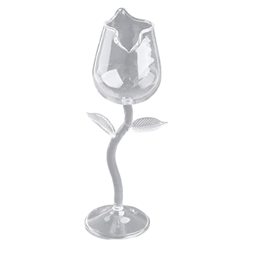 NIHENHAO 100 ml Weinglas-Set Weinglas in Rosenblütenform Exquisite Verarbeitung einzigartige Rosenform Geschenk für Zuhause von NIHENHAO
