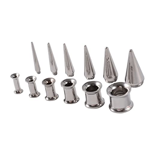NIHENHAO 6 Teile/Satz Unisex 2 in 1 Edelstahl Schraubverschluss Austauschbarer Kegelstecker Piercing Ohr Tunnel Dehner Expander Edelstahl von NIHENHAO
