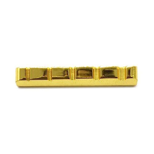 NIHENHAO E-Gitarren-Bass-Sattel mit vorgeschlitzter Mutter 5-saitiger Bassgitarren-Sattel Sattel mit vorgeschlitzten Muttern Ersatz Messing NIHENHAO E-Gitarren-Bass-Sattel mit vorgeschlitzter Mutter 5-saitiger Bassgitarren-Sattel Sattel mit vorgeschlitzten Muttern Ersatz Messing von NIHENHAO