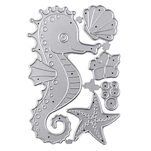 NIHENHAO Seepferdchen für Seesterne Metall-Stanzschablone Scrapbooking Album Pa Kohlenstoffstahl von NIHENHAO