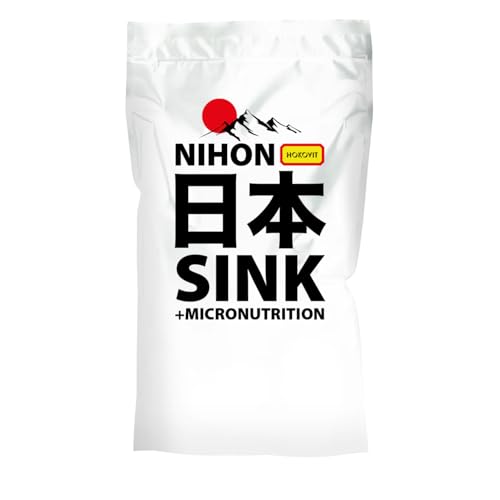 NIHON Hokovit Koifutter Sink – sinkendes Ganzjahresfutter für Koi & Karpfen – mit Spirulina & Mikronährstoffen – fördert EIN gesundes Wachstum & Immunsystem – 5,5-6mm Pellets – 10kg von NIHON