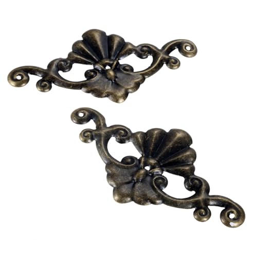 Metall-Bucheckenschutz, 2 Stück Antik-Bronze-Eckwinkel for Holzkisten, dekorative Schutzvorrichtungen, Fotorahmen, Verzierung, Blumenschutz, Ecken, 135 x 72 mm von NIHUJALE