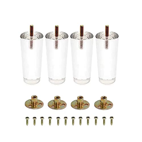 NIHUJALE Tischbeine, 4" Acryl FurLegs 4er Set FuFeet Sofabeine Transparent Ersatz Sofa Fee von NIHUJALE