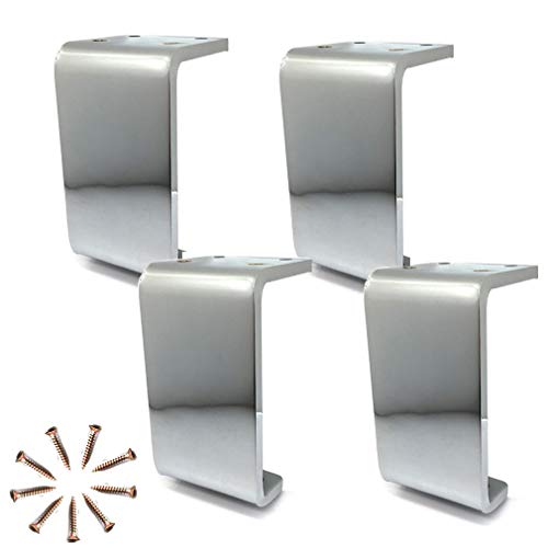NIHUJALE Tischbeine, 4 x FurLegs Metall, Metall-Schrankfüße for Ersetzen von Sofa-Schrankschubladen, Silber(12cm) von NIHUJALE