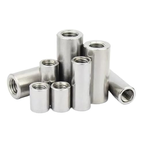 Runde Verbindungsmuttern, M3-M8 304 Edelstahl Verlängerung Lange Mutter Runde Spalte Joint Kupplung Zylindrische Verbinden Schraube(M5 x 8 x 10 (5pcs)) von NIHUJALE