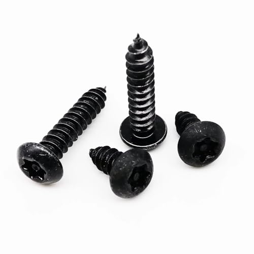 Selbstschneidende Schrauben, 20 Stück M2.9 M3.9 Schwarzer Kohlenstoffstahl Sechslappen Runder Linsenkopf Flacher Senkkopf mit Sicherheitsstift Selbstschneidende Holzschraube(Round Head,2.9x19mm) von NIHUJALE