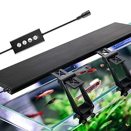 22W Clip-on Aquarium LED Beleuchtung, 24/7 Modus Aquarium Lampe mit Timer, Dimmbare Wasserdicht Aquarium Licht für Wasserpflanzen und Fische von NIKEEYEN