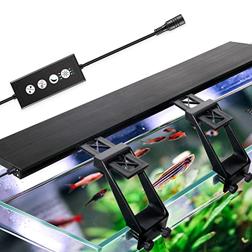 26W Clip-on Aquarium LED Beleuchtung, 24/7 Modus Aquarium Lampe mit Timer, Dimmbare Wasserdicht Aquarium Licht für Wasserpflanzen und Fische von NIKEEYEN