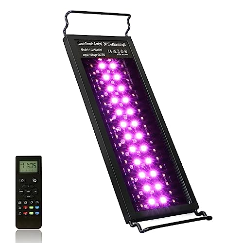 Aquarium LED Beleuchtung mit Fernbedienung, 18W Volles Spektrum 24/7 Modus Aquarium Lampe mit DIY, Standard & Wetter-Modus für 30-45cm Pflanzenwuchs und Süßwasser-Aquarien von NIKEEYEN