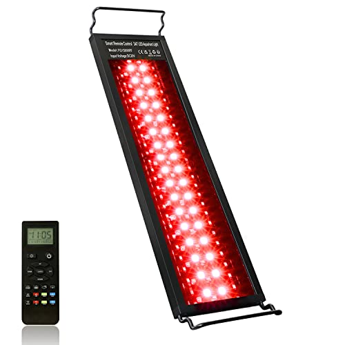 Aquarium LED Beleuchtung mit Fernbedienung, 24W Volles Spektrum 24/7 Modus Aquarium Lampe mit DIY, Standard & Wetter-Modus für 45-60cm Pflanzenwuchs und Süßwasser-Aquarien von NIKEEYEN