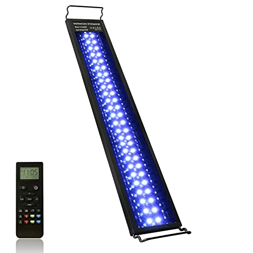 Aquarium LED Beleuchtung mit Fernbedienung, 36W Volles Spektrum 24/7 Modus Aquarium Lampe mit DIY, Standard & Wetter-Modus für 75-90cm Pflanzenwuchs und Süßwasser-Aquarien von NIKEEYEN