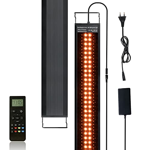 Aquarium LED Beleuchtung mit Fernbedienung, 42W Volles Spektrum 24/7 Modus Aquarium Lampe mit DIY, Standard & Wetter-Modus für 90-105cm Pflanzenwuchs und Süßwasser-Aquarien von NIKEEYEN