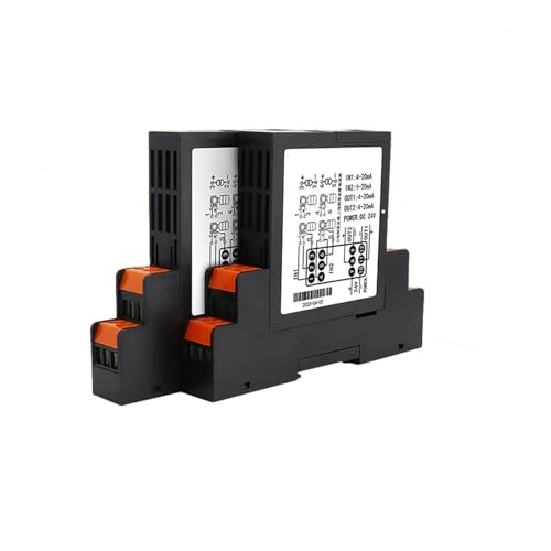 Steckbarer Strom-/Spannungseingangsisolator 4 bis 20 mA 0-10 V Analog-Isolationstransmitter 75 mV Signalkonverter 0-5 V(1 Input 1 Output,DC4-20mA Input,DC4-20mA output) von NIKOIDIC