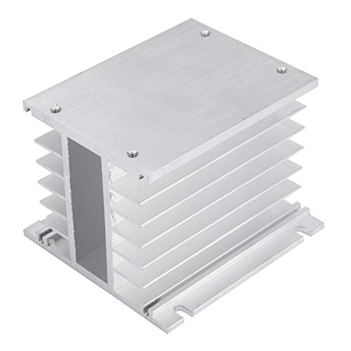 Nikou SSR-Kühlkörper, Aluminium Kühlkörper 3 Phasen Ableitung Halbleiter Relais Kühlkörper 11 x 10 x 10 cm, Heatsink für Festkörperrelais (Silber) von Nikou