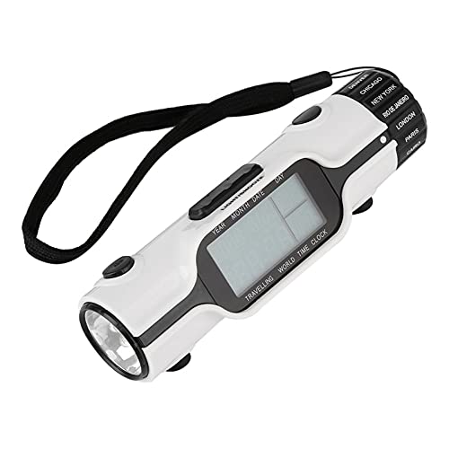 Nikou Weltzeit-Reiseuhr, digitaler Reisewecker mit Taschenlampe, LED und Thermometer von Nikou