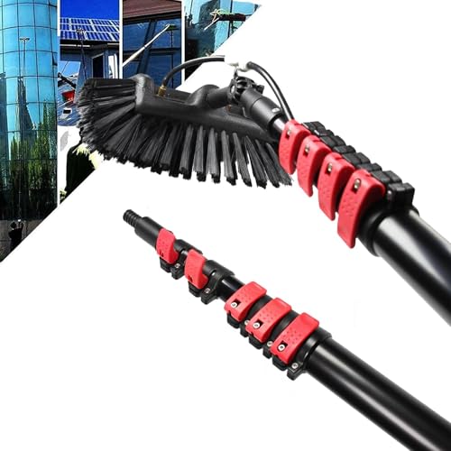 2-in-1 Teleskopstange mit 5-Flächen-Bürste und Fensterwischer– Fensterputzer längenverstellbar – 3.6m-10.8m– Fensterreiniger für Sonnenkollektoren - Interner Wasserschlauch,10.8 M/36 Ft 2-in-1 Teleskopstange mit 5-Flächen-Bürste und Fensterwischer– Fensterputzer längenverstellbar – 3.6m-10.8m– Fensterreiniger für Sonnenkollektoren - Interner Wasserschlauch,10.8 M/36 Ft von NIKSHI