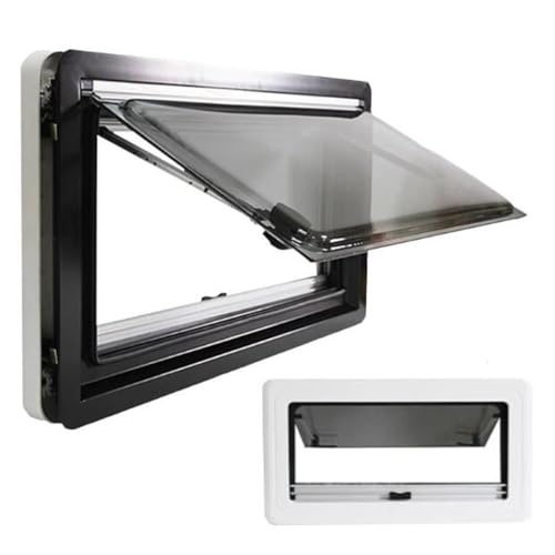 NIKSHI Ausstellfenster Wohnmobilfenster Seitenfenster Wohnmobil Fenster mit integriertem Rollo und Fliegengitter RV Externes Push Fenster für Wohnwagen Wohnmobile, Camper,1450×550mm von NIKSHI