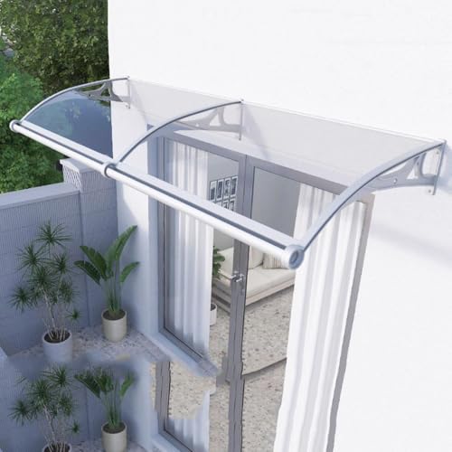 Vordach für Haustür Überdachung aus Aluminium und Polycarbonat, Transparentes Pultbogenvordach, Haustürvordach Pultvordach, Türvordach für Eingangsbereich,#6-80x300cm/32x118in Vordach für Haustür Überdachung aus Aluminium und Polycarbonat, Transparentes Pultbogenvordach, Haustürvordach Pultvordach, Türvordach für Eingangsbereich,#6-80x300cm/32x118in von NIKSHI