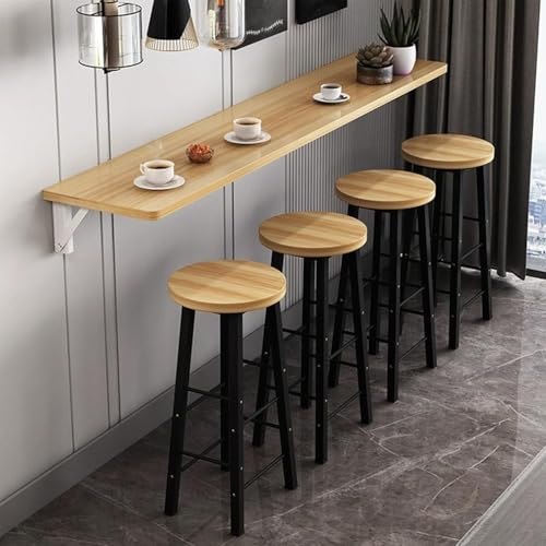 Wandmontierte Esstisch, Küchenwandmontiertisch, Küchenstange Tisch, Wandstangentisch, Wandküchtisch, Wand Esstisch, Wandstangentisch, Klapptisch,Walnut-70 * 30cm/27.5 * 11.8in von NIKSHI
