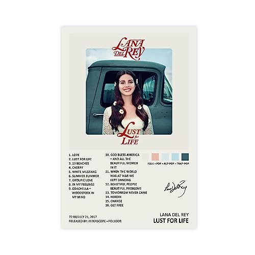 Lust For Life Music Album Cover Signed Limited Poster Leinwand Poster Wand Kunst Dekor Drucken Bild Gemälde Für Wohnzimmer Schlafzimmer Dekoration Unframe:12x18inch(30x45cm von NILK