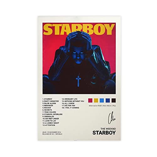 NILK Starboy Music Album Cover Leinwand Poster Schlafzimmer Dekor Sport Landschaft Büro Zimmer Dekoration Geschenk Unframe:12x18inch(30x45cm) von NILK