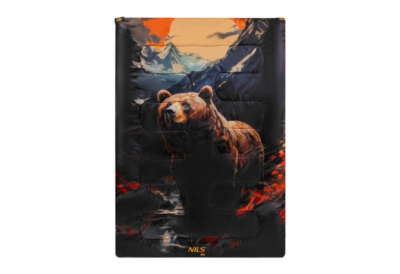 NILS CAMP Doppeldeckenschlafsack 3in1 Deckenschlafsack Camping Schlafsack Bär, Doppelschlafsack mit 3in1 Funktion von NILS CAMP