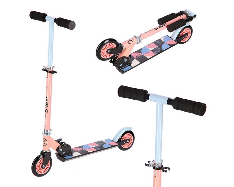 NILS EXTREME Cityroller Tretroller Scooter Roller Hellblau Rosa, Klappbar von NILS EXTREME