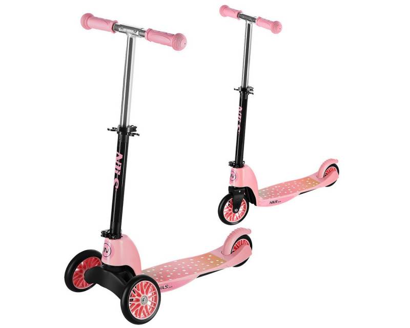 NILS FUN Tretroller 2in1 Kinderroller Scooter Roller Cityroller, einfach von 3 Räder auf 2 Räder wechseln von NILS FUN