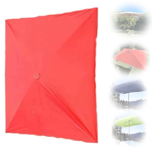 NILZA 3x2m Sonnenschirm Ersatzbezug Rechteckig Terrassenschirm Ersatzabdeckung 4 Streben 6 Streben Ersatz Sonnenschirm Bezug Für Outdoor Balkon (Color : Bevel Umbrella Red, Size : 2.5x2m) von NILZA