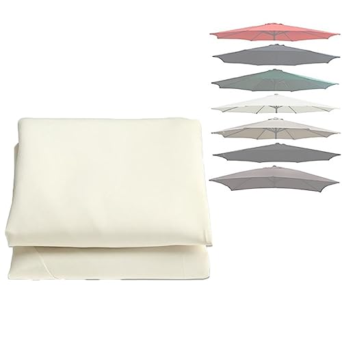 NILZA Blau Ersatz-Sonnenschirm Abdeckung, Sonnenschirm Bezug Ersatz Wasserdicht Sonnenschirmbezug, 3 M Sonnenschirm Baldachin Abdeckung Ersatz, 6 Streben 8 Streben (Color : Beige, Size : 300cm/6Ribs von NILZA