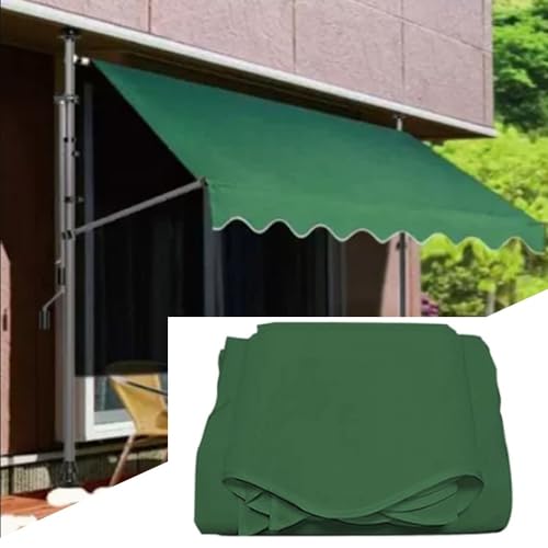 NILZA Ersatzstoff Für Einziehbare Klemmmarkise Einstellbarem Markisenstoff Sonnenschutz Ersatztuch Canvas UV Schutz Markisenbespannung Für Garten Balkon Deck(Color:Green,Size:250cm) von NILZA
