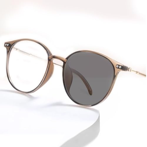 NILZA Lesesonnenbrille Lesebrille Multifokale Sonnenbrille Intelligenter Zoom Lesehilfe Progressiv Sonnenleser Computerbrille 2.5 (Color : Brown, Size : 2.50x) von NILZA