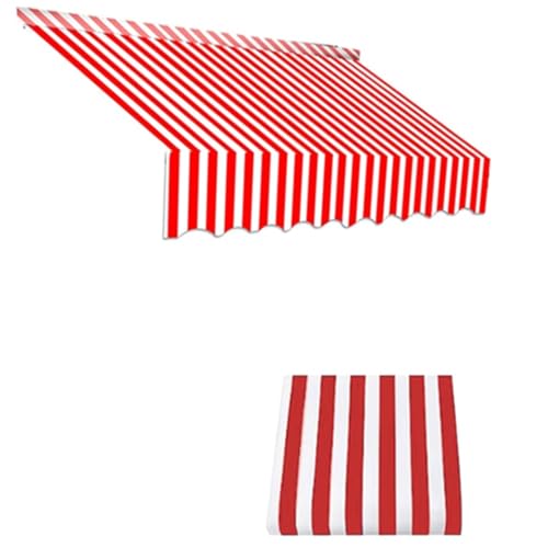 NILZA Markise Balkon Ersatzbespannung 500 X 350 Cm Markise Ersatzstoff Polyester Sonnenmarkise Markisenstoff Wasserdicht Canvas Terrassenmarkise Zeltstoff Für Garten Deck(Color:Stripe B,Size:(8x6.5ft) von NILZA