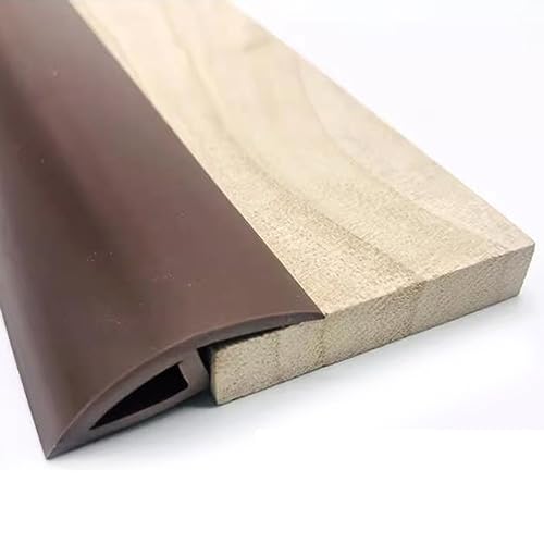 NILZA PVC Bodenübergangsstreifen Übergangsprofil Holz Zu Fliesen Übergangsschiene Abschlussleiste Boden Selbstklebend Türleisten Höhenausgleich 10mm (Color : Coffee, Size : W 35mm-L 200cm) von NILZA