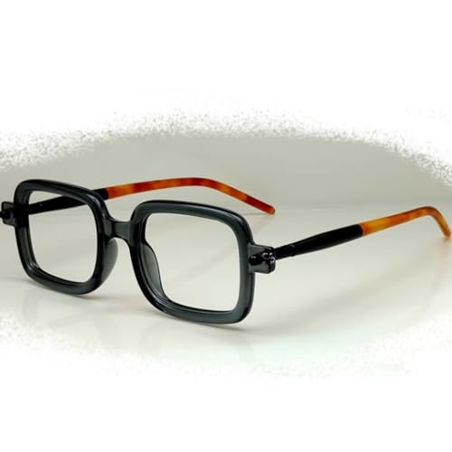 NILZA Quadratische Lesebrille Computerbrille Für Herren Damen Reading Glasses Retro Computerbrille Schwarz Sehhilfe Brille Anti Ermüdungs (Color : Black, Size : +2.0) von NILZA
