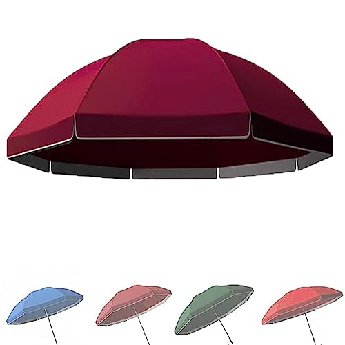 NILZA Sonnenschirm Ersatzbezug Ersatz-Schirmtuch, Sonnenschirm Abdeckung Ersatzbespannung 1.8M 2.6M 3M, Ersatz Stoff Für Strandschirm 8 Arme 10 Arme (Color : Burgundy, Size : 220cm/8Ribs) von NILZA