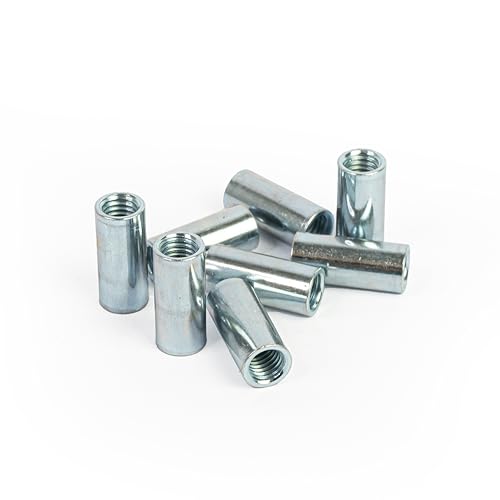 10 Stück Gewindemuffen Rund – rostfrei – Verbindungsmuttern, Langmuttern, Gewindehülsen, Distanzmuffen, Abstandshalter, Gewindehülse (M8x40) von NIMA PARTS