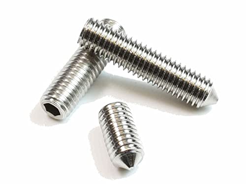 Madenschrauben aus verzinktem Stahl M3x3-20 Stück - Gewindegröße M3 M4 M5 M6 M8 - Senkschrauben - Gewindestifte mit Spitze & Innensechskant - Madenbolzen - rostfrei von NIMA PARTS