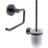 Unix - WC-Accessoires-Set, Glas matt/schwarz matt unc set-94WN-90 - Nimco von NIMCO