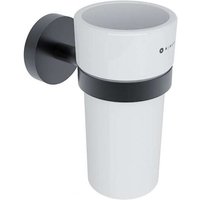 Nimco - Unix - Zahnputzbecher, mit Halter, Keramik/schwarz matt unc 13058KN-90 Nimco - Unix - Zahnputzbecher, mit Halter, Keramik/schwarz matt unc 13058KN-90 von NIMCO