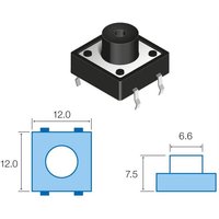 Drucktaste Touch 12x12mm Höhe Total 7,5mm Sw083 Drucktaste Touch 12x12mm Höhe Total 7,5mm Sw083 von NIMO