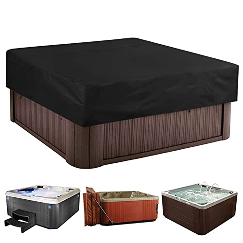 Quadratische Whirlpool -Abdeckung, Hochleistungs 210d Oxford -Stoff -Spa -Abdeckungen für Whirlpool, wasserdicht, UV -Schutz, winddichtem Whirlpool -Deckungsabdeckungen Austausch,Schwarz,228x228x30cm von NIMOSA