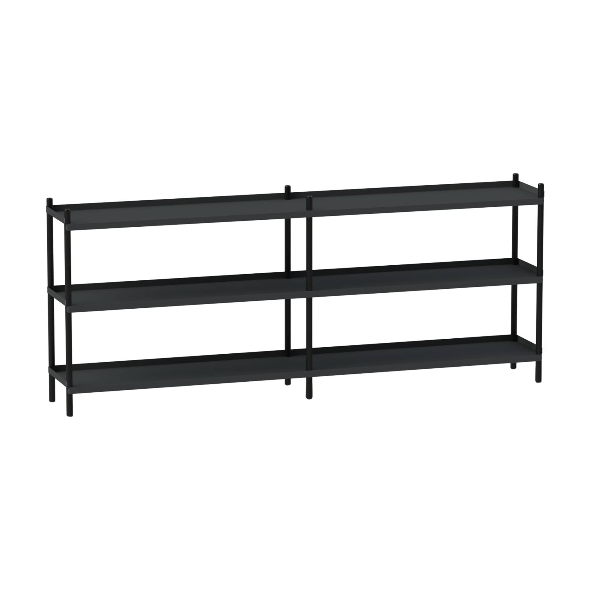 Nine - Bolt Regal 200x88cm - schwarz/pulverbeschichtet/BxHxT 200x88x30cm/3 Böden/maximale Traglast 30kg von Nine